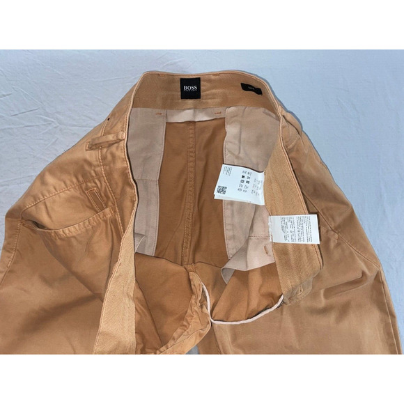 Hugo Boss Slim Fit Flat Front Stretch Cotton 'Schino' Pants. Washed Orange 34X31 - Picture 7 of 9